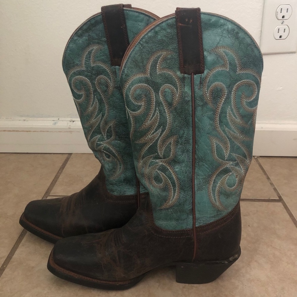 Brown and teal Shyanne cowboy boots